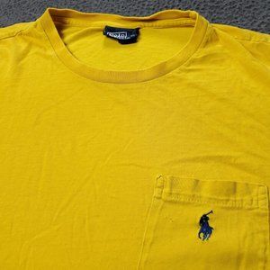 Polo Ralph Lauren  Shirt Cotton Short Sleeve Yellow‎ Mens Size L Large